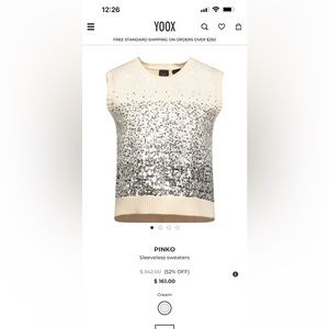 Pinko Women's Cream Tank Top Size：XS